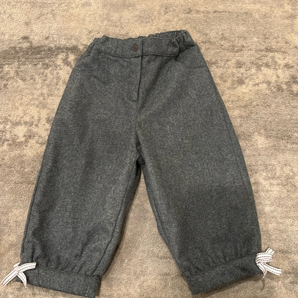 Jacadi grey wool pants with pink detail 18m